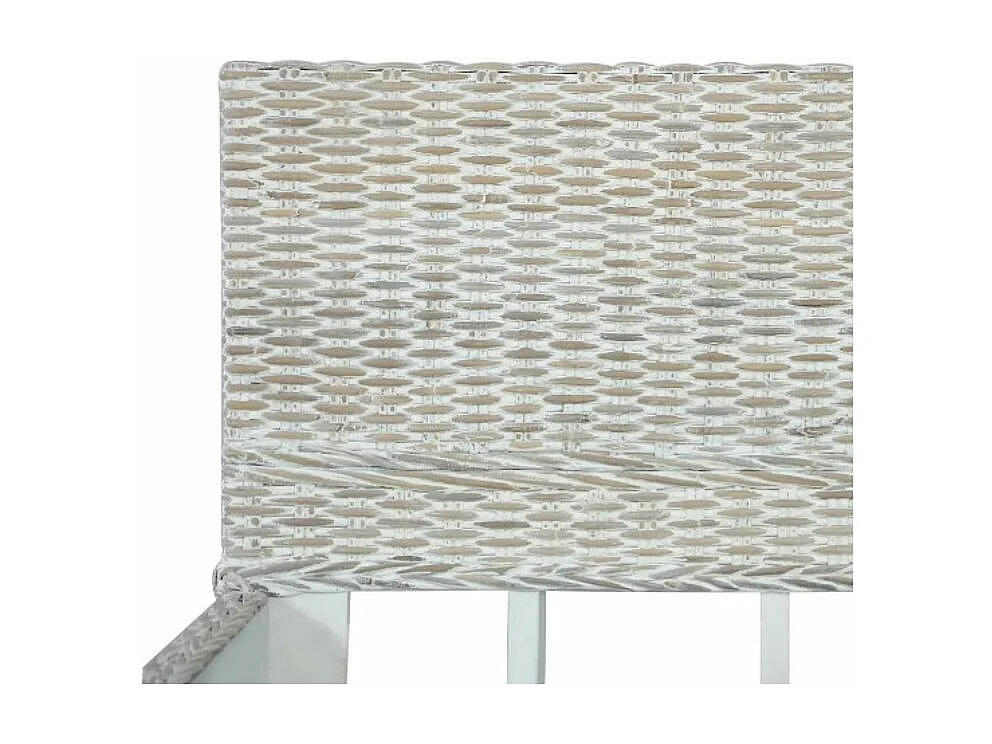 Lit adulte rotin gris et manguier massif Karl 160x200