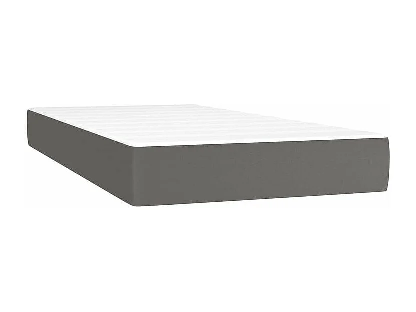 vidaXL Cama box spring con colchón cuero sintético gris 80x200 cm