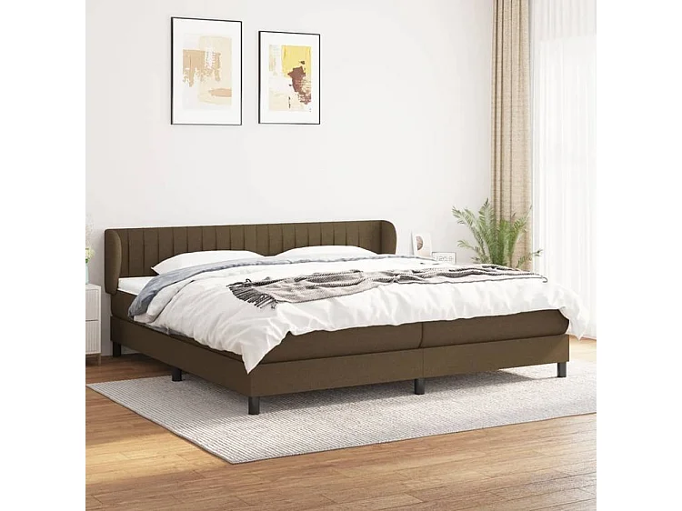 Sommier à lattes de lit avec matelas Marron foncé 200x200