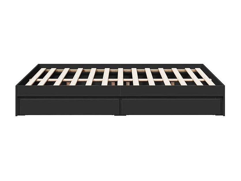 Cadre de lit avec tiroirs noir 135x190 bois d'ingénierie