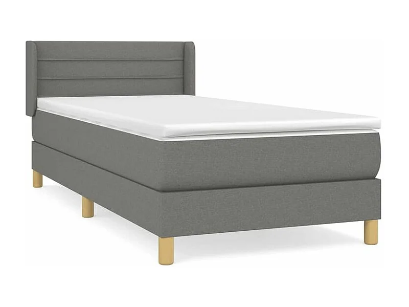 Sommier à lattes de lit avec matelas Gris clair 100x200 Tissu