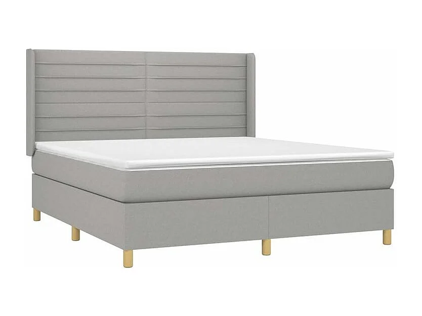 Sommier à lattes de lit avec matelas Gris clair 160x200 Tissu