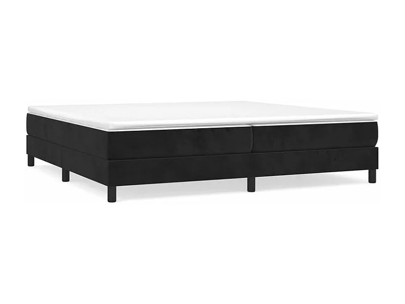 Sommier à lattes de lit et matelas Noir 200x200 Velours