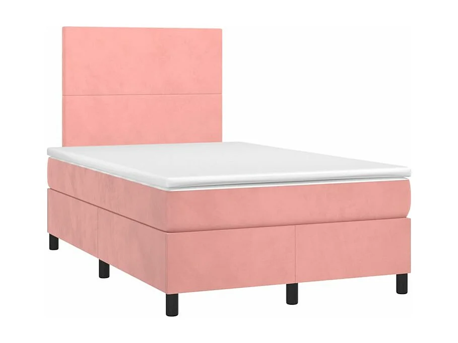 Sommier à lattes de lit et matelas LED Rose 120x200 Velours