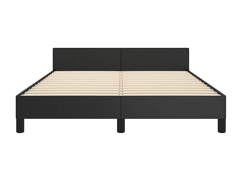Cadre de lit avec tête de lit Noir 140x190 Similicuir