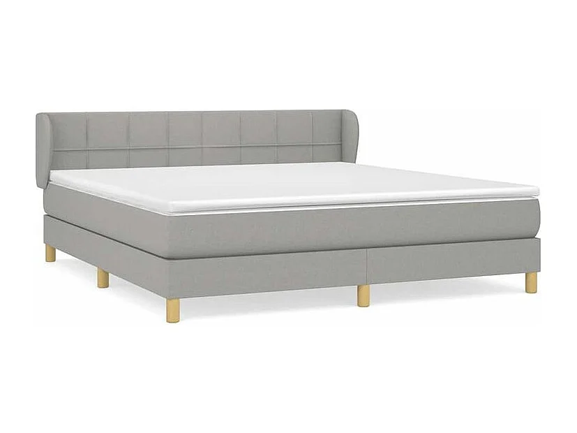 Sommier à lattes de lit avec matelas Gris clair 160x200 Tissu