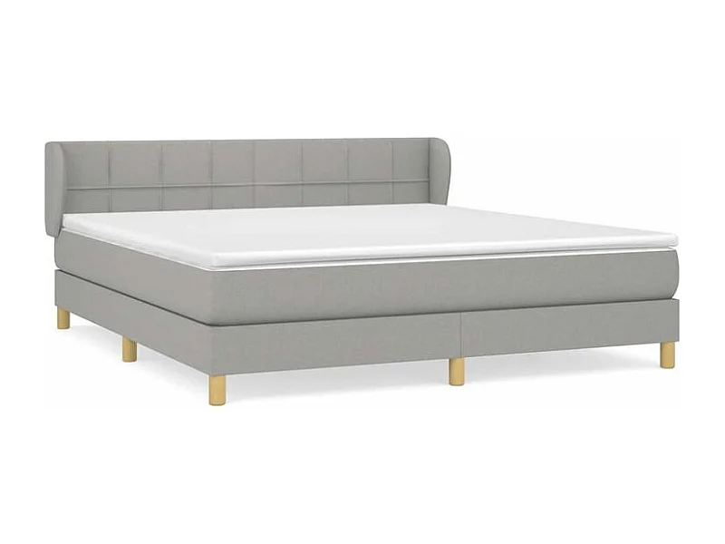 Sommier à lattes de lit avec matelas Gris clair 160x200 Tissu