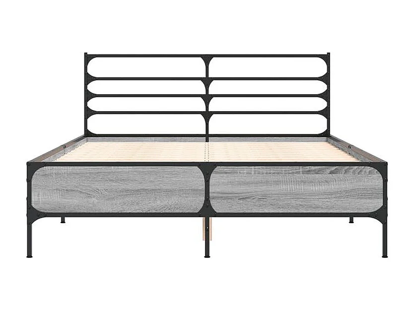 Cadre de lit sonoma gris 140x200 bois d'ingénierie et métal