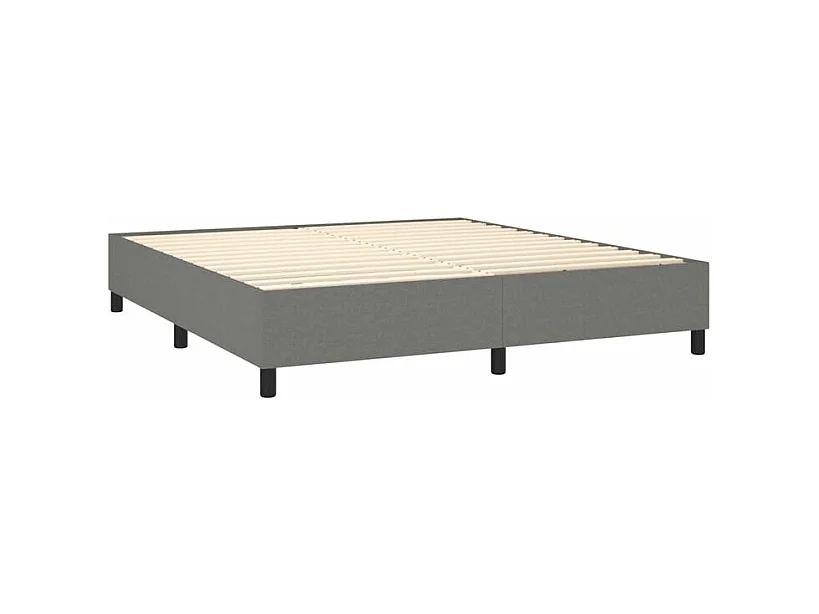Sommier à lattes de lit matelas LED Gris foncé 180x200 Tissu