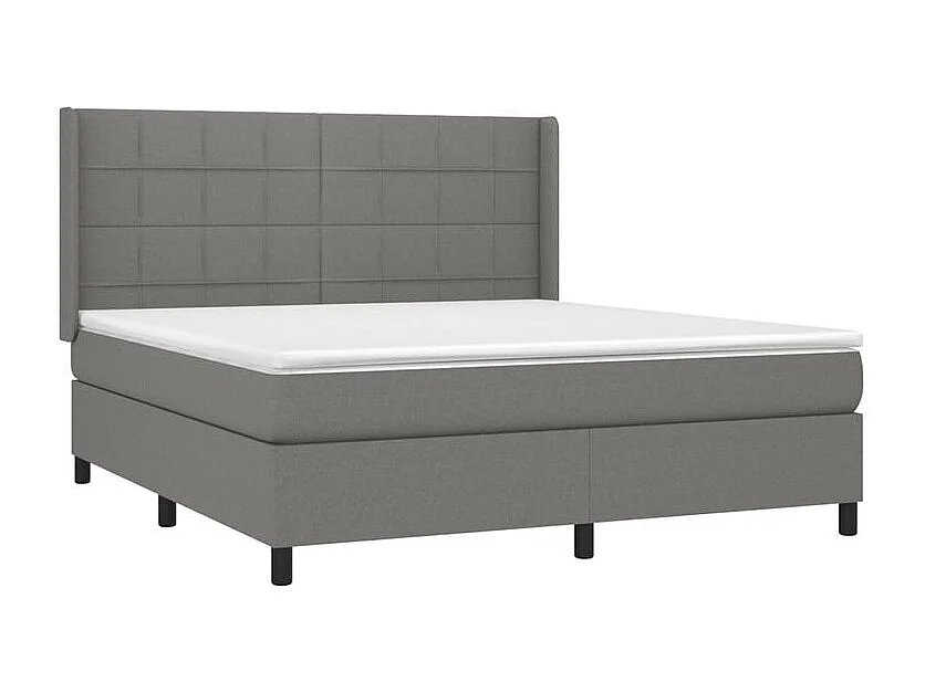 Sommier à lattes de lit matelas LED Gris foncé 180x200 Tissu