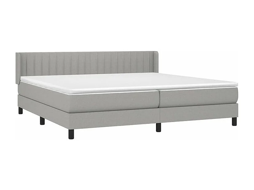 Sommier à lattes de lit avec matelas Gris clair 200x200 Tissu