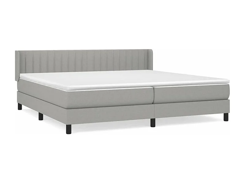 Sommier à lattes de lit avec matelas Gris clair 200x200 Tissu