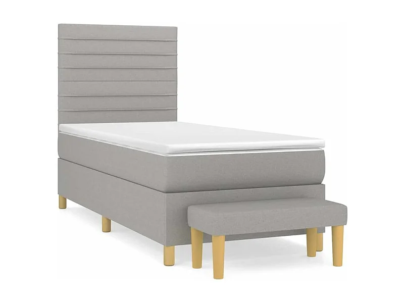 Sommier à lattes de lit avec matelas Gris clair 80x200 Tissu