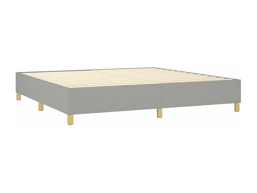 Sommier à lattes de lit avec matelas Gris clair 200x200 Tissu