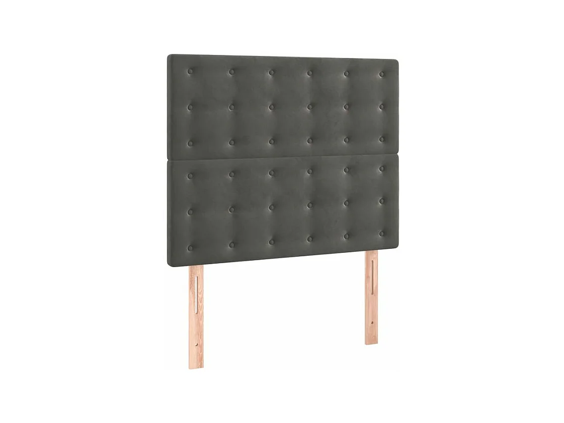 Sommier à lattes de lit et matelas Gris foncé 80x200 Velours