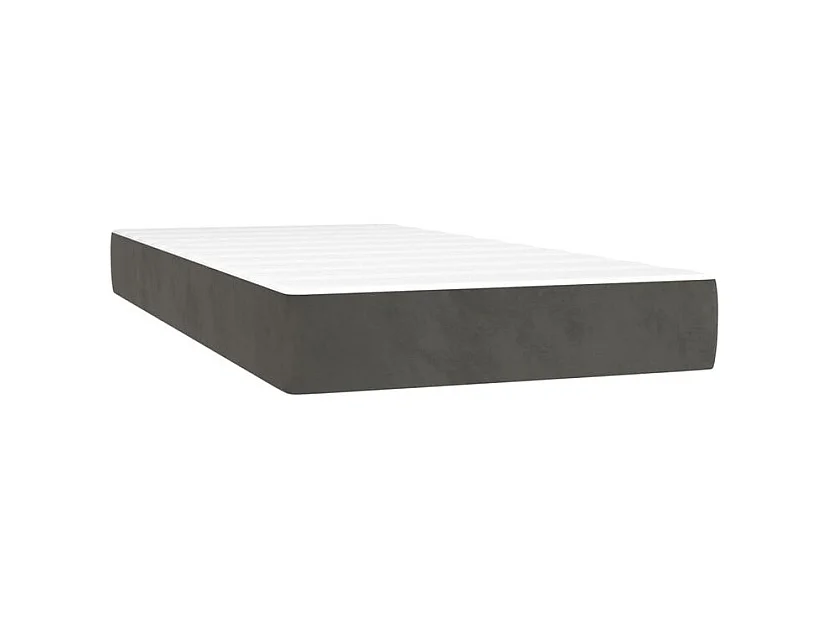 Sommier à lattes de lit et matelas Gris foncé 80x200 Velours