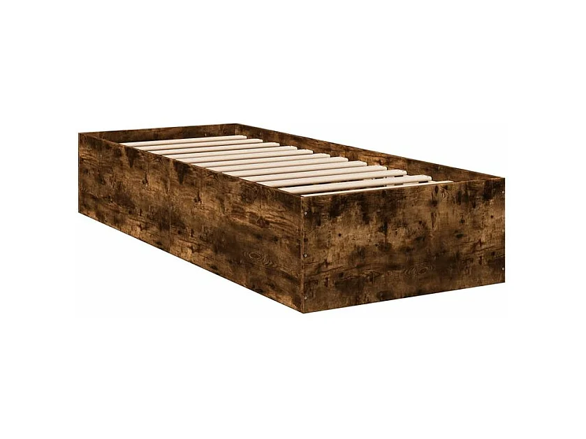 Cadre de lit chêne fumé 90x190 bois d'ingénierie