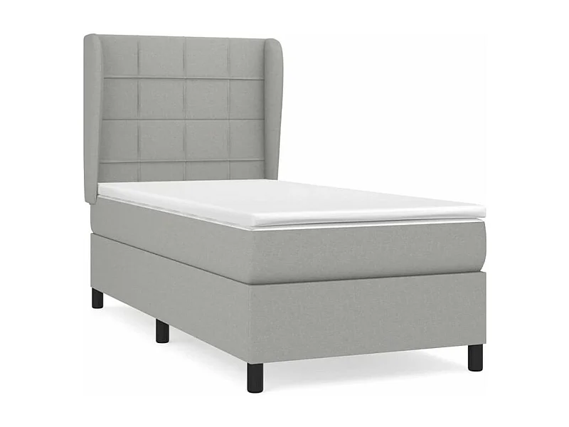 Sommier à lattes de lit avec matelas Gris clair 80x200 Tissu