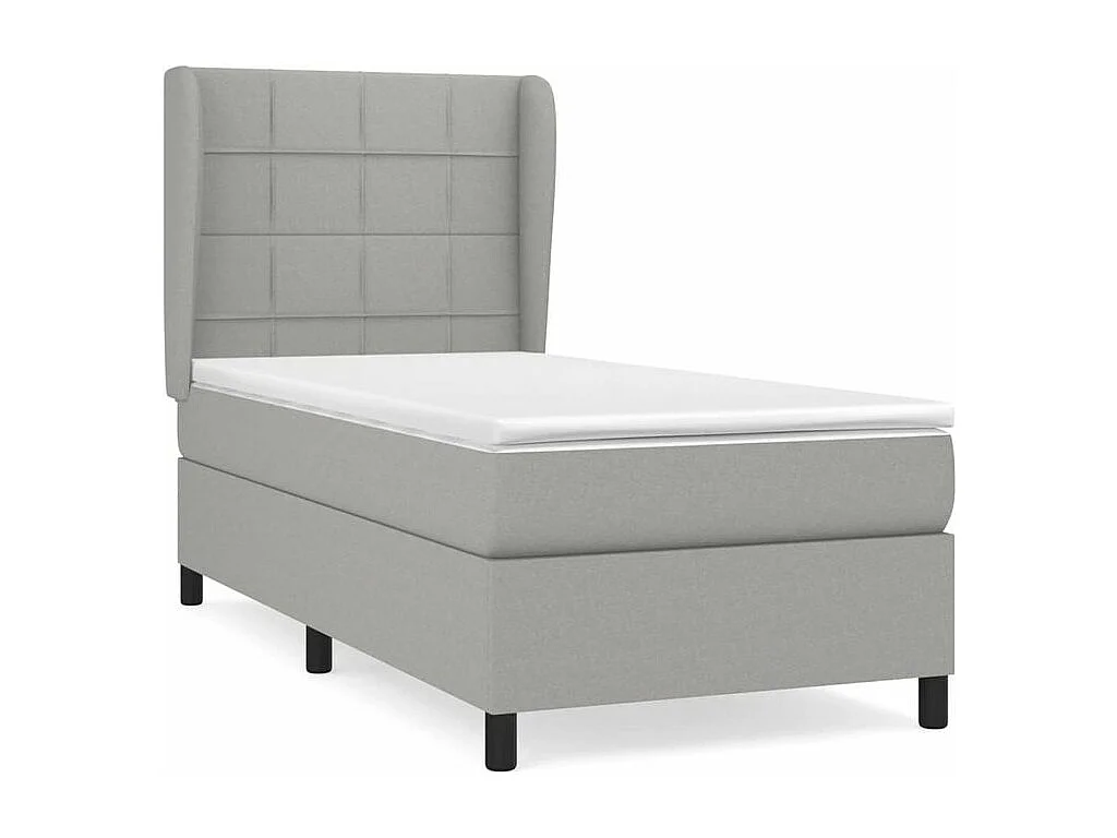 Sommier à lattes de lit avec matelas Gris clair 80x200 Tissu