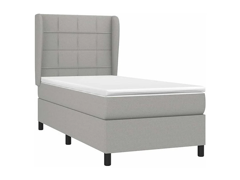 Sommier à lattes de lit avec matelas Gris clair 80x200 Tissu