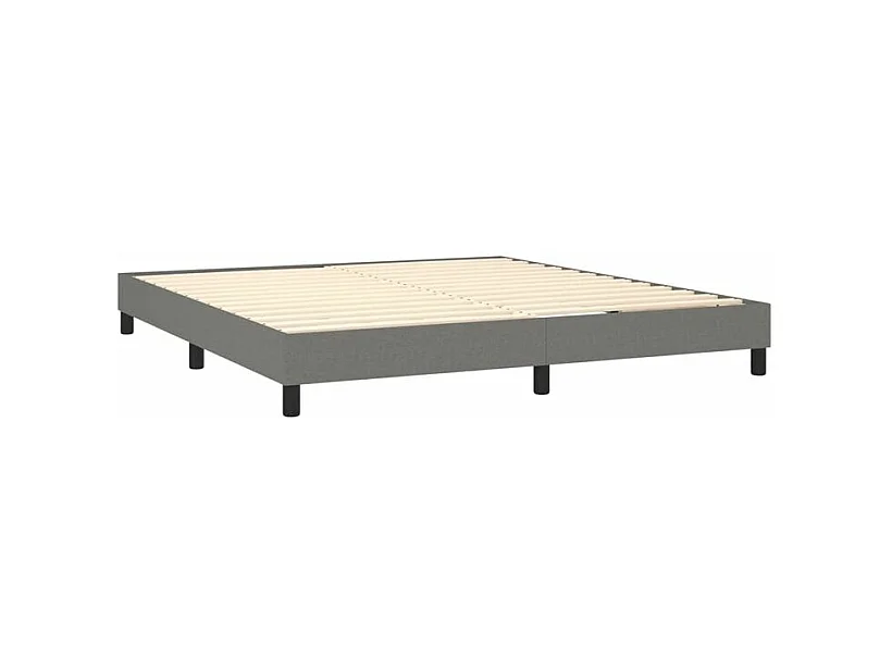 Sommier à lattes de lit avec matelas Gris foncé 160x200 Tissu