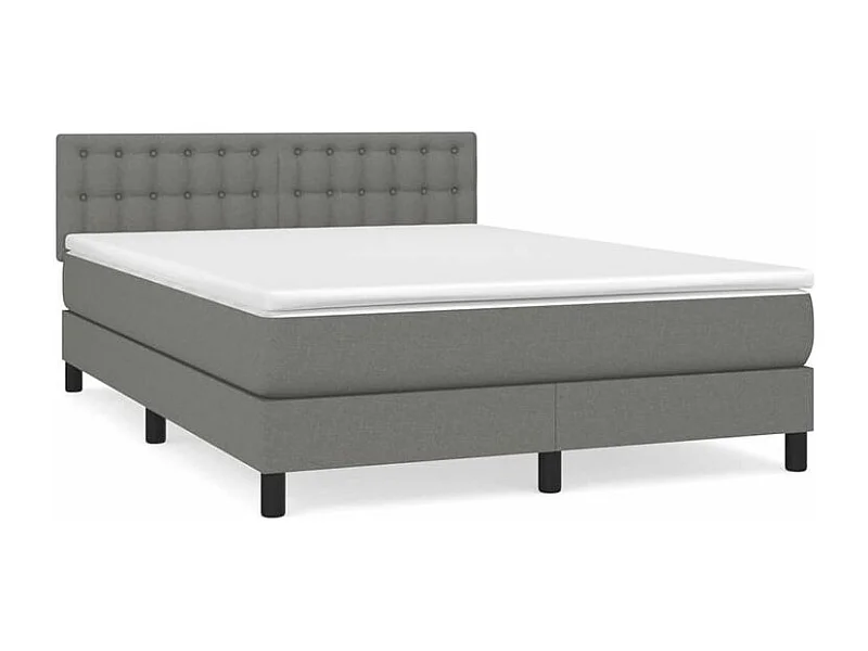 Sommier à lattes de lit avec matelas Gris foncé 140x200 Tissu
