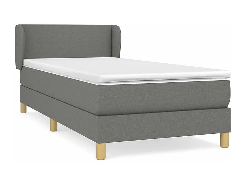 Sommier à lattes de lit avec matelas Gris foncé 100x200 Tissu