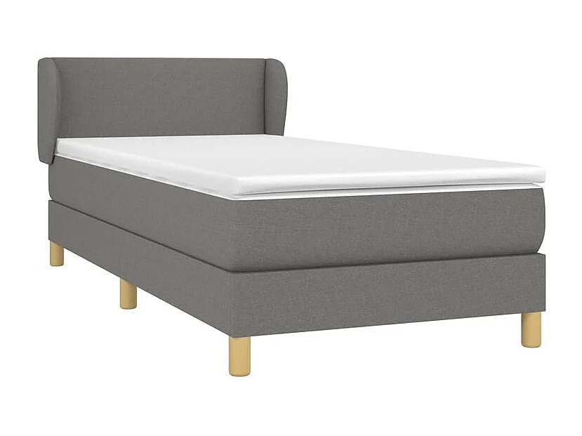 Sommier à lattes de lit avec matelas Gris foncé 100x200 Tissu