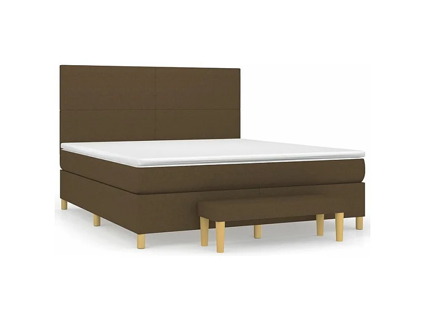 Sommier à lattes de lit avec matelas Marron foncé 160x200