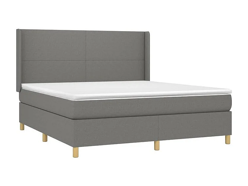 Sommier à lattes de lit matelas LED Gris foncé 160x200 Tissu