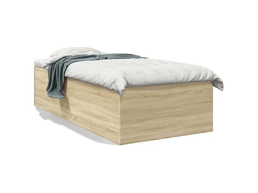 Cadre de lit chêne sonoma 90x190 bois d'ingénierie