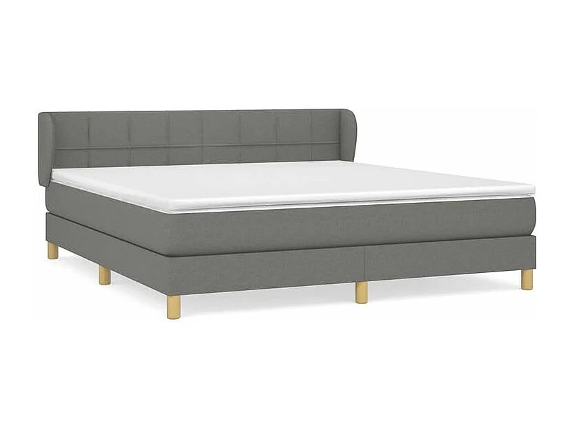 Sommier à lattes de lit avec matelas Gris foncé 160x200 Tissu