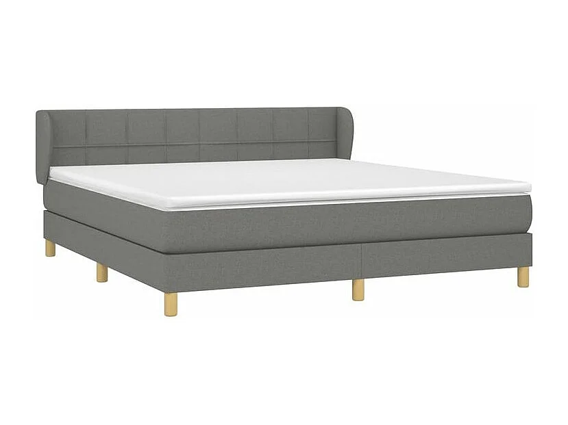 Sommier à lattes de lit avec matelas Gris foncé 160x200 Tissu