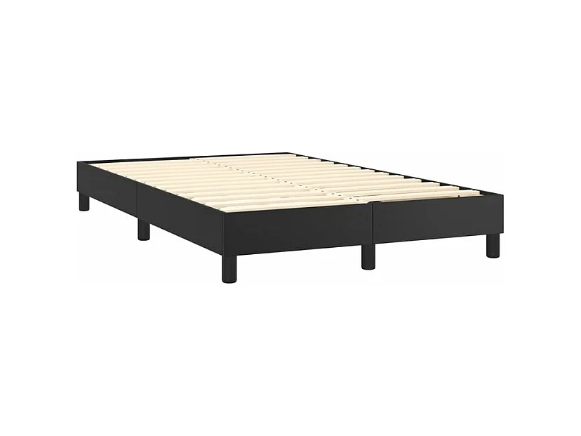 Sommier à lattes de lit matelas Noir 120x200 Similicuir