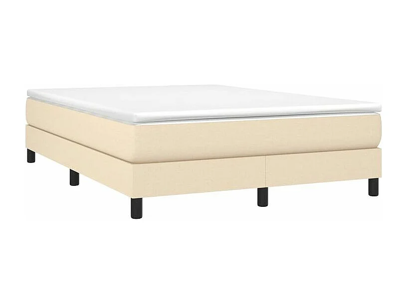 Sommier à lattes de lit avec matelas Crème 140x200 Tissu