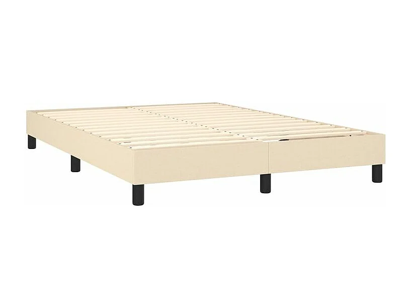 Sommier à lattes de lit avec matelas Crème 140x200 Tissu