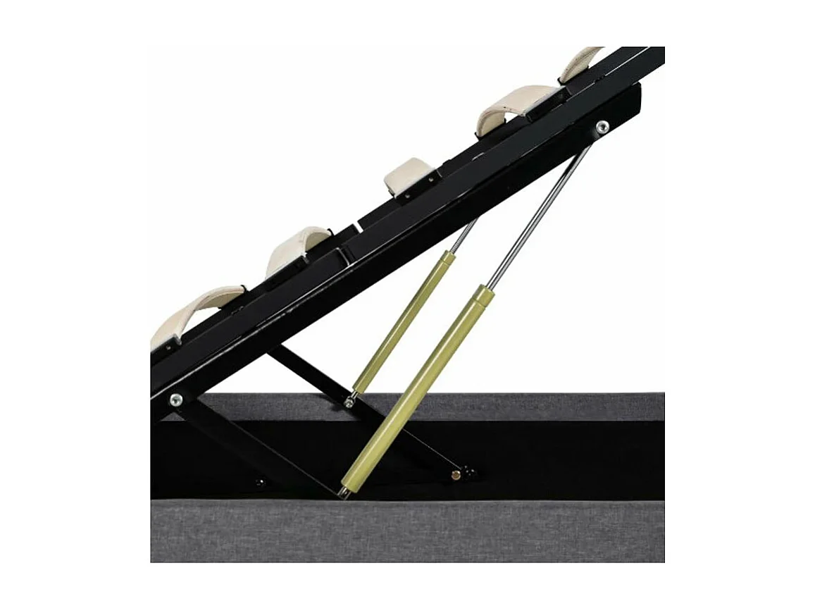 Lit coffre à LED tissu gris foncé Rundo 90x200