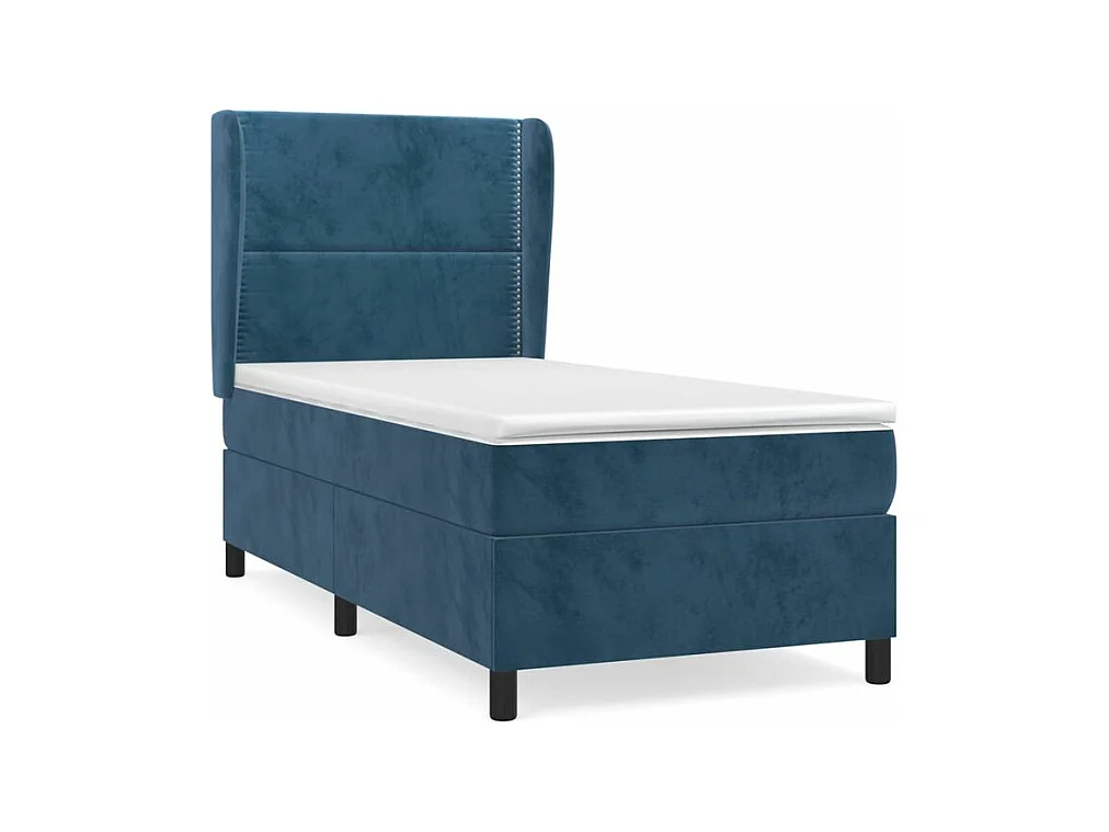 Sommier à lattes de lit avec matelas Bleu foncé 90x200