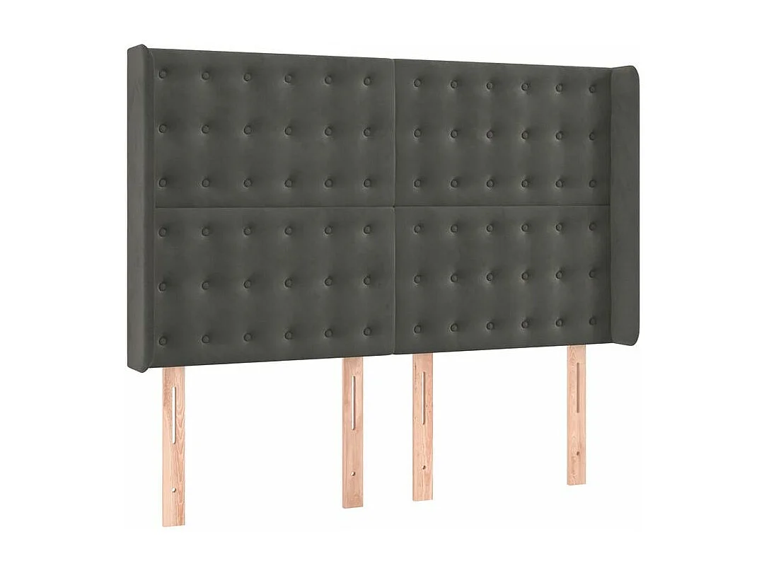 Sommier à lattes de lit matelas et LED Gris foncé 140x200