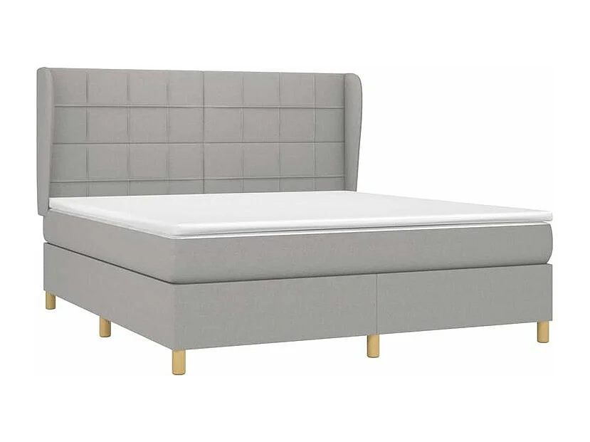 Sommier à lattes de lit avec matelas Gris clair 180x200 Tissu