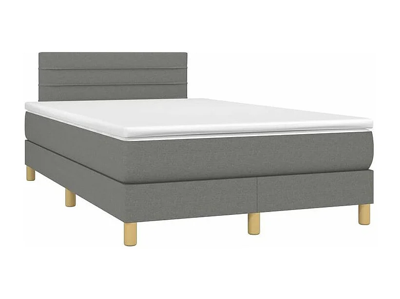 Sommier à lattes de lit avec matelas Gris foncé 120x200 Tissu