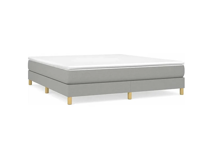 Sommier à lattes de lit avec matelas Gris clair 180x200 Tissu