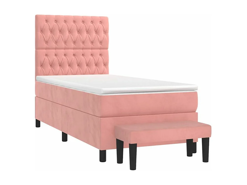 Sommier à lattes de lit avec matelas Rose 100x200 Velours