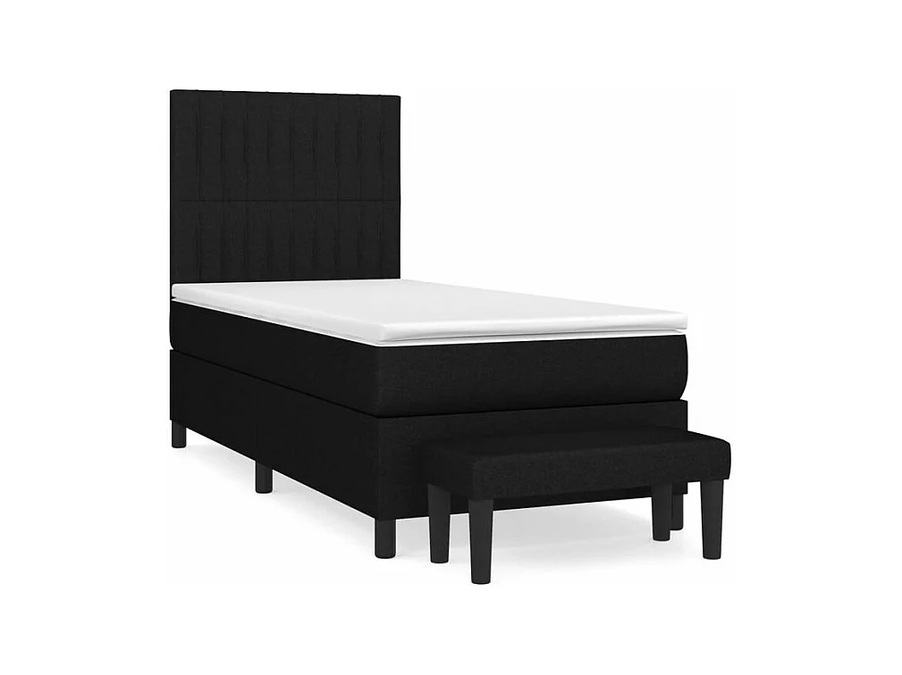 Boxspring met matras stof zwart 100x200 cm