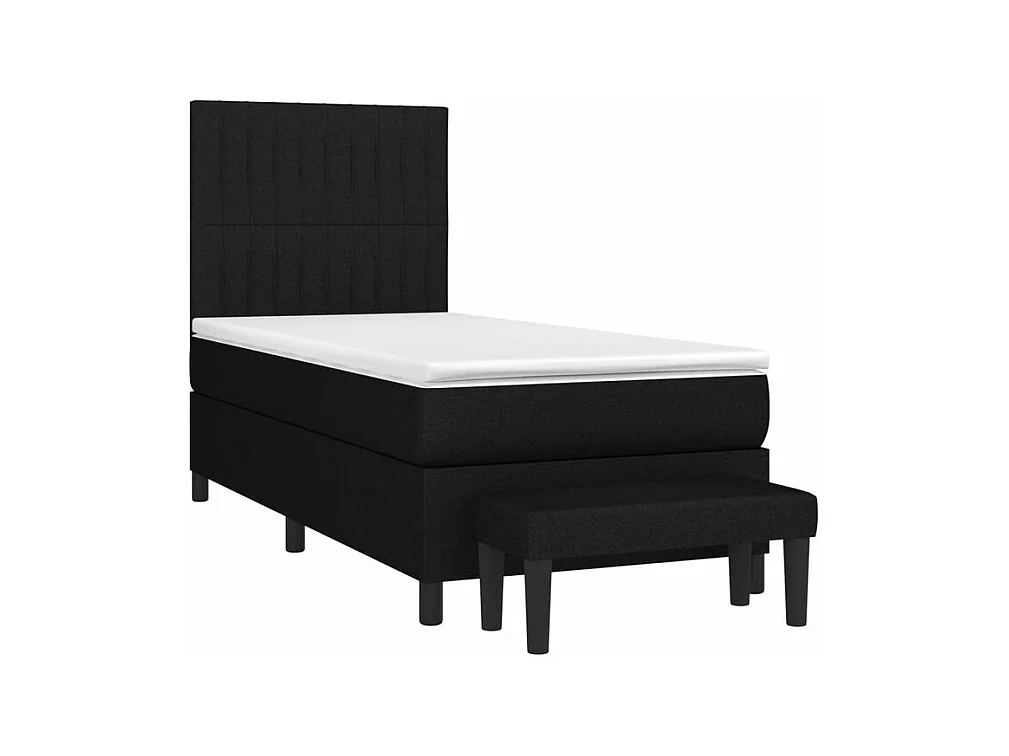 Boxspring met matras stof zwart 100x200 cm