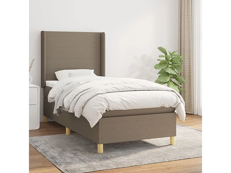 Sommier à lattes de lit avec matelas Taupe 100x200 Tissu