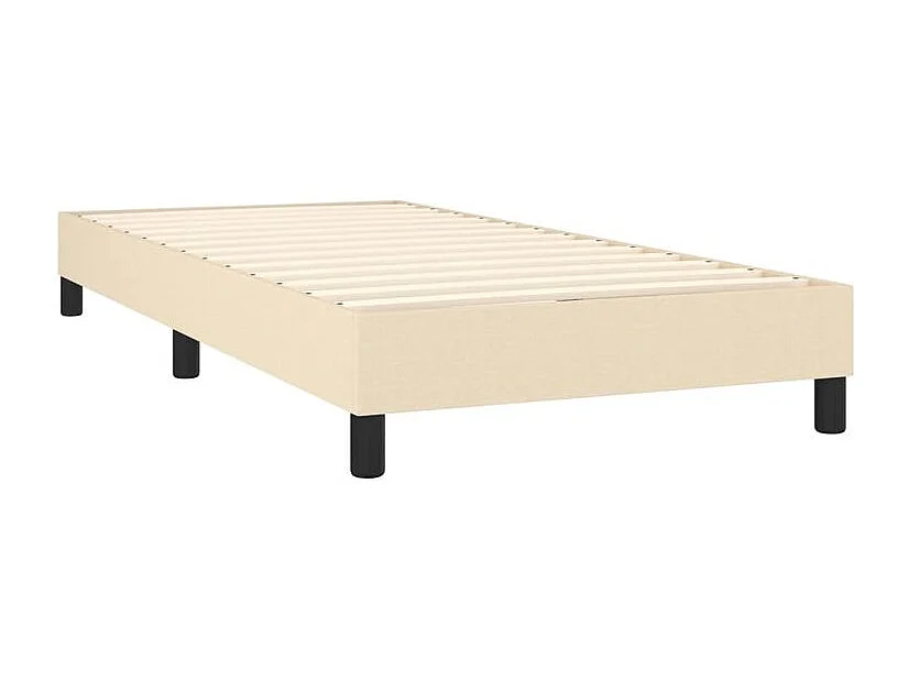 Sommier à lattes de lit avec matelas LED Crème 100x200 Tissu