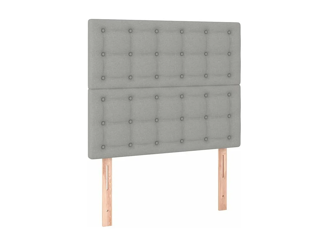 Sommier à lattes de lit avec matelas Gris clair 90x200 Tissu