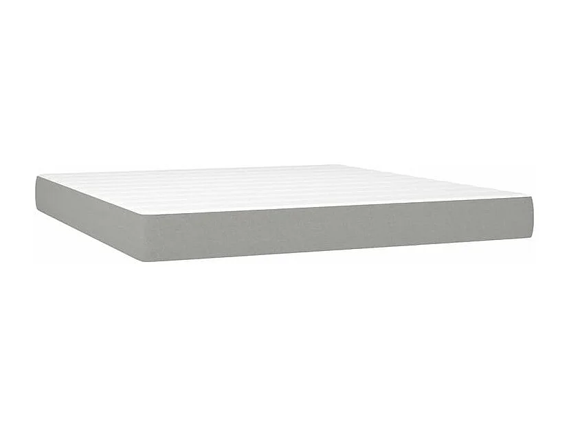 Sommier à lattes de lit avec matelas Gris clair 180x200 Tissu