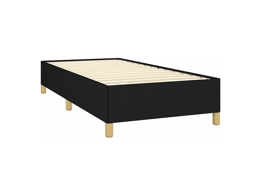 Sommier à lattes de lit avec matelas Noir 100x200 Tissu